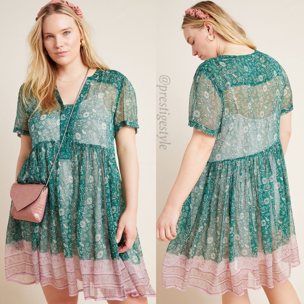 HTF Anthropologie Adrian Sheer Tunic Dress - Picture 3 of 9